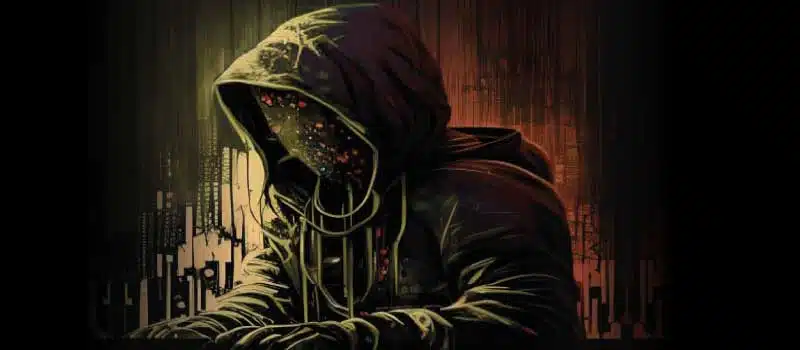 Figura encapuchada en la penumbra que representa al game master de un escape room